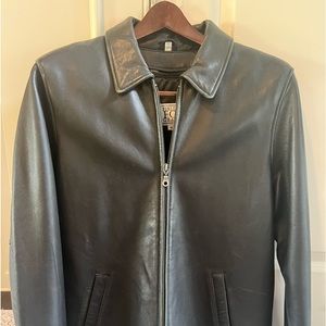 Black Leather Mens Jacket Size Medium